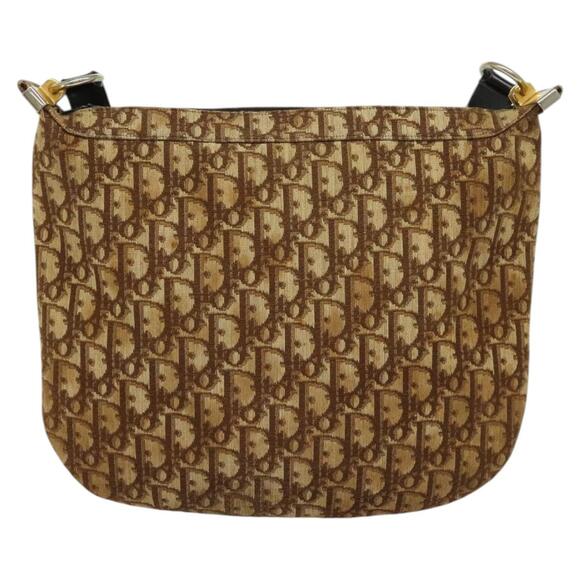 DIOR Trotter Canvas Shoulder Bag Brown Gold - Picture 2 of 11